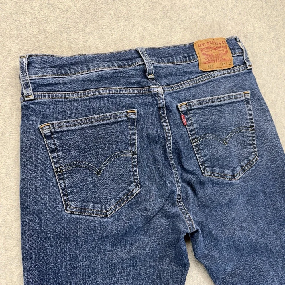 Levi's 514 Straight Fit Jeans Men's 34x30 Medium Wash Denim Cotton